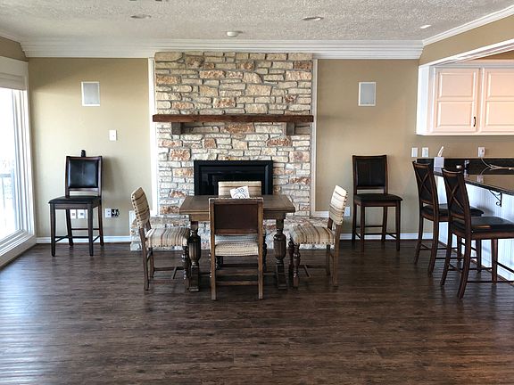 Dining room, wood fireplace