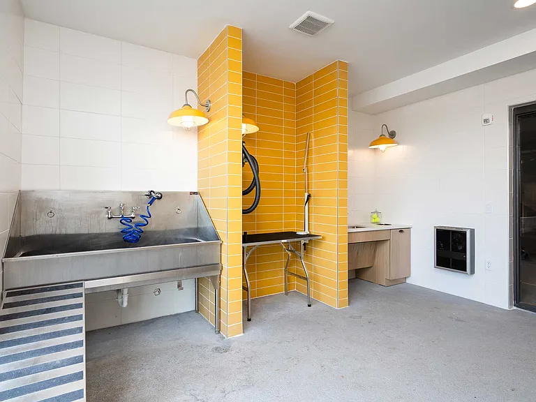 You and your furry friend will love our dog spa with washing station and hair dryer,.