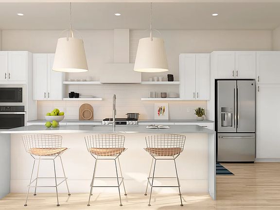 Kitchen with pendant lighting