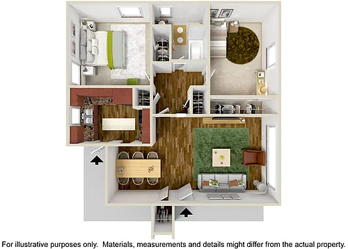 Floor plan 2 Bedroom 1 Bath