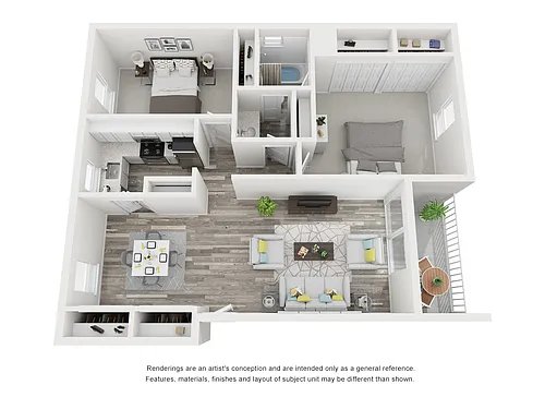 Floor plan 2 Bed | 1 Bath
