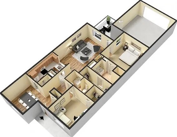 B7 type 3D furnished B7 type 3D furnished