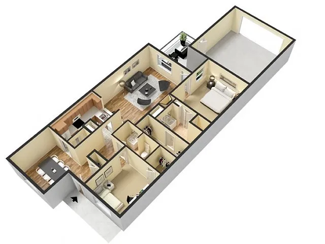 Floor plan B7 2 Bed 2 Bath