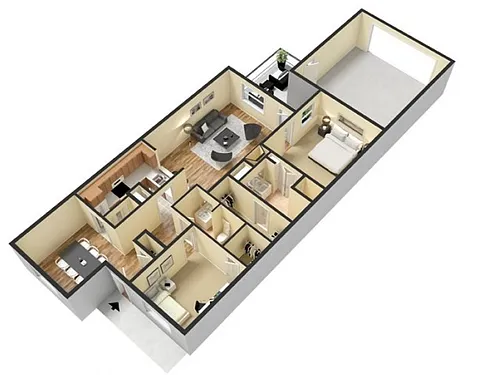 Floor plan B7 2 Bed 2 Bath