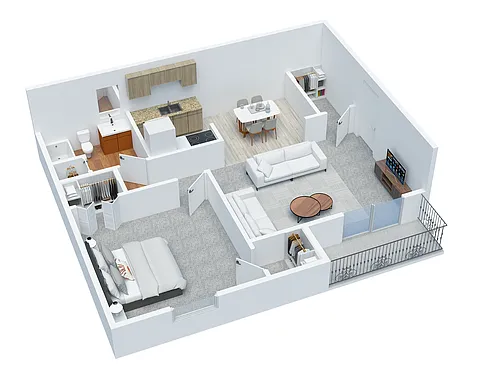 Floor plan 1BD 1BA Standard