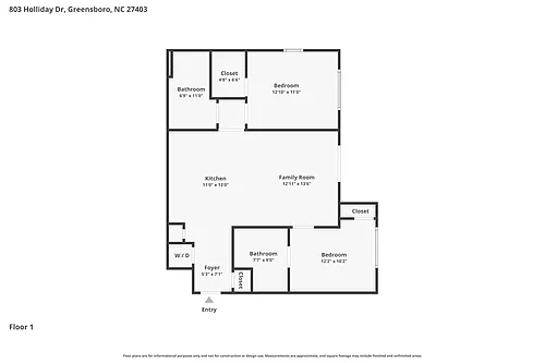Floor plan 2 Bedroom 2 Bathroom