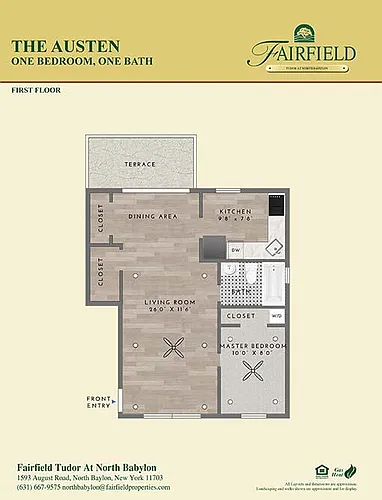 Floor plan AUSTEN - 1BR, 1BTH, LOWER
