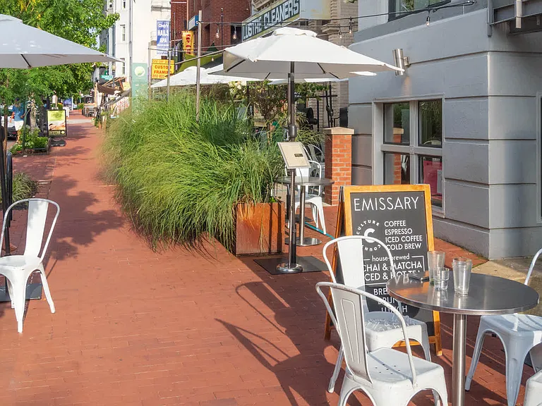Take a stroll down the brick paved streets.