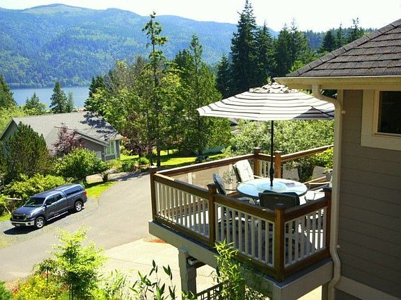 This home is nestled at the end of a cul de sac.