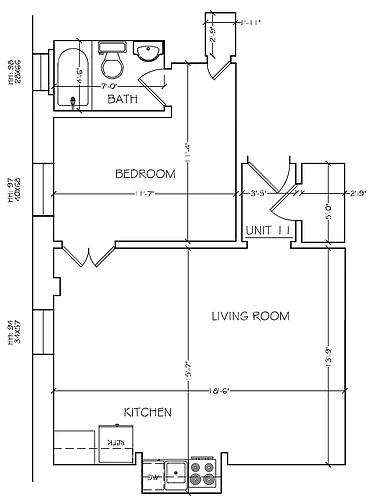 Floor plan 1 Bedroom 1 Bathroom