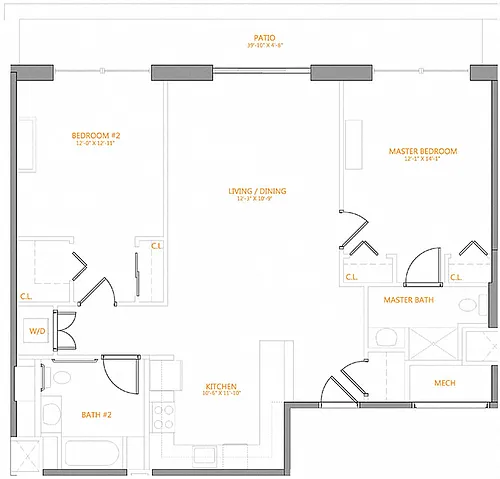 Floor plan 2 Bed/2 Bath-7M
