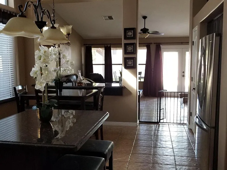 French doors to covered patio