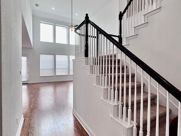 Entry with wood floors