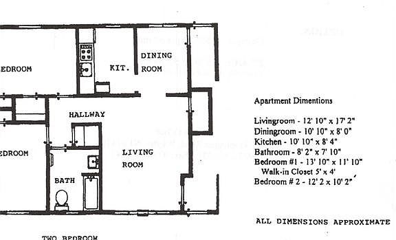 Floor plan 2 bedroom unit
