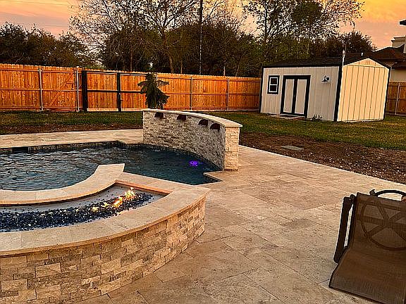 Travertine Deck / Storeage