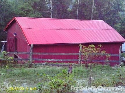 Barn with new metal roof.