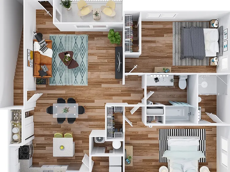 2 Bedroom | 2 Bath | 1060 SF | Upper 2 Bedroom | 2 Bath | 1060 SF | Upper