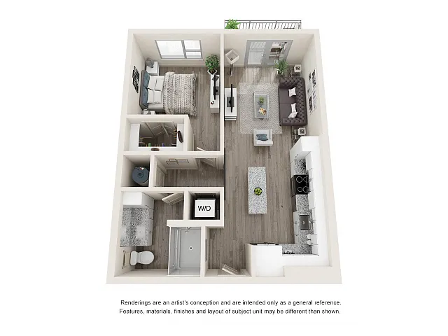 Floor plan One-Bedroom (A1)