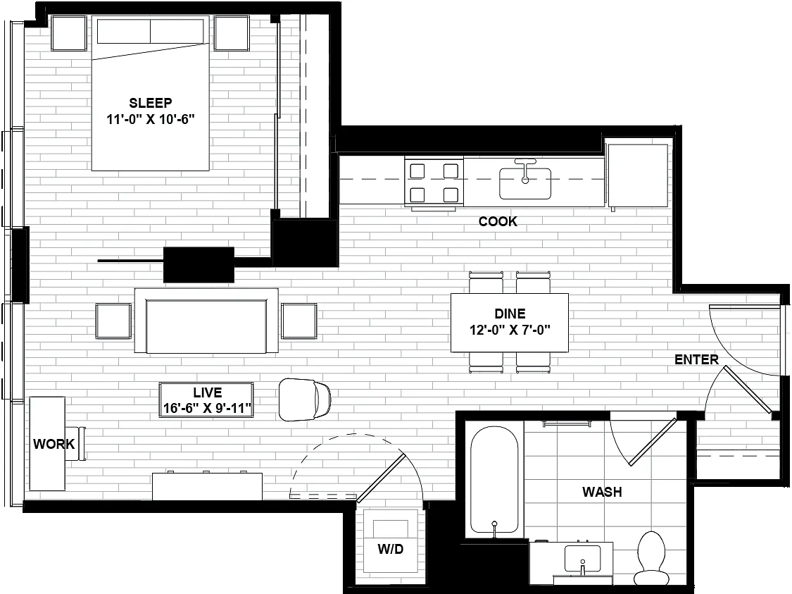 Floor plan One Bed 07