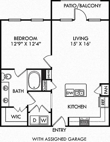 Floor plan The Encanto with Assigned Garage