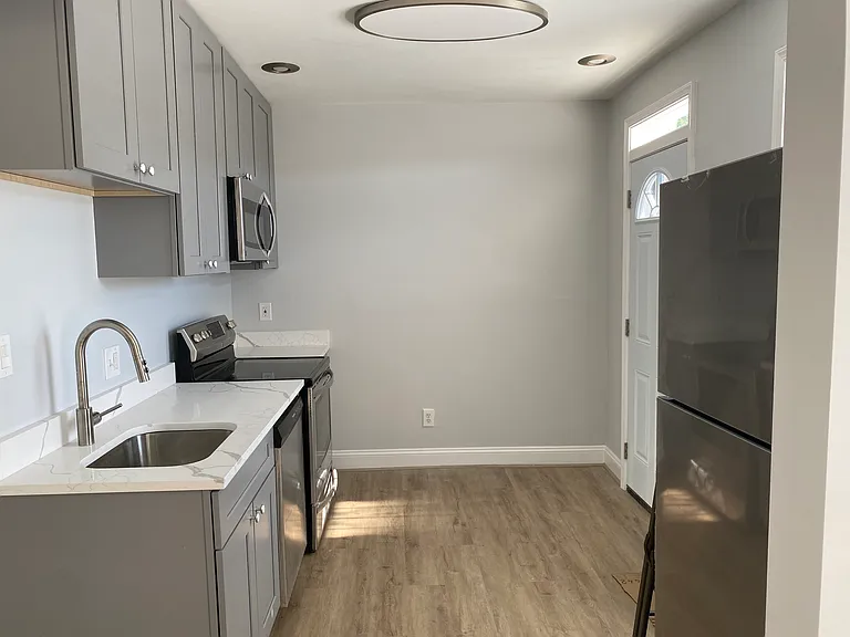 open kitchen and rear exit