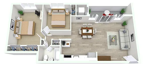 Floor plan 2 Bed 1 Bath
