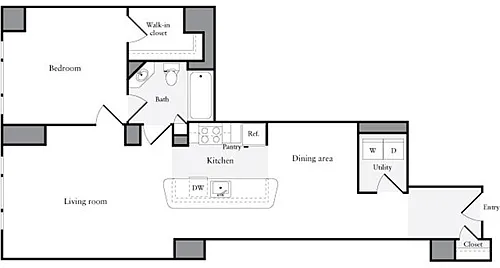 Floor plan 1 Bedroom P