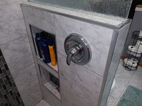 New tiled shower and floor