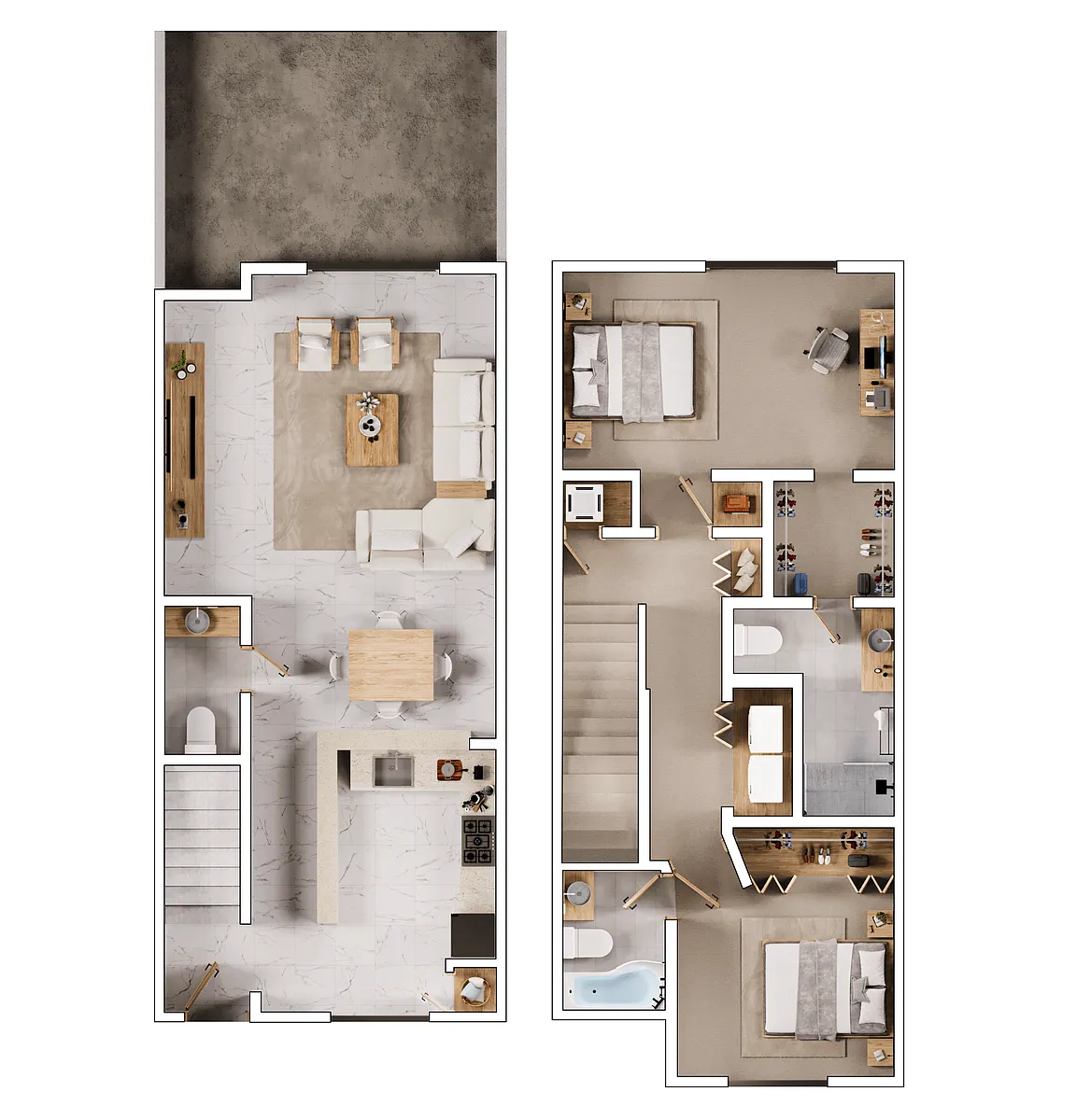 Floor plan 2BR 2.5BTH