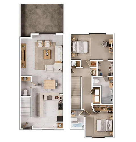 Floor plan 2BR 2.5BTH