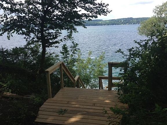 Top of stairs going to lake