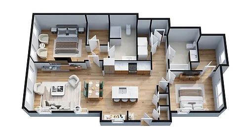 Floor plan 2 Bedroom 2 bath brand New construction 2026