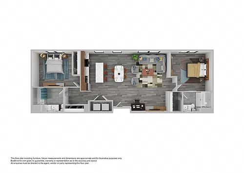 Floor plan 2 Bedroom 2 Bathroom - A