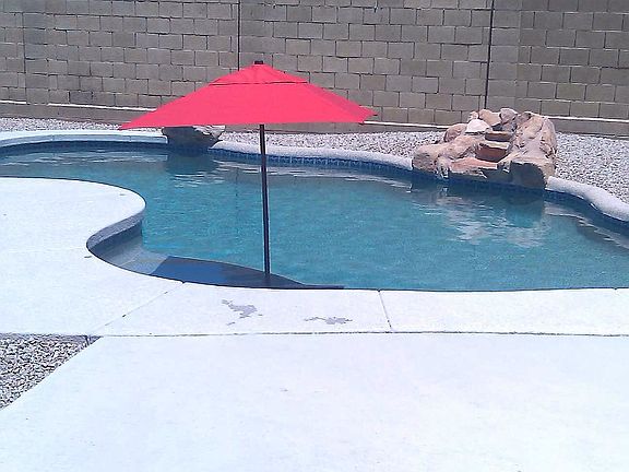 Pool with fountain feature.