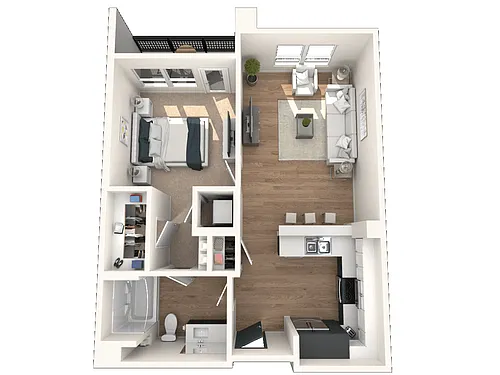 Floor plan 1BR/1BA A1
