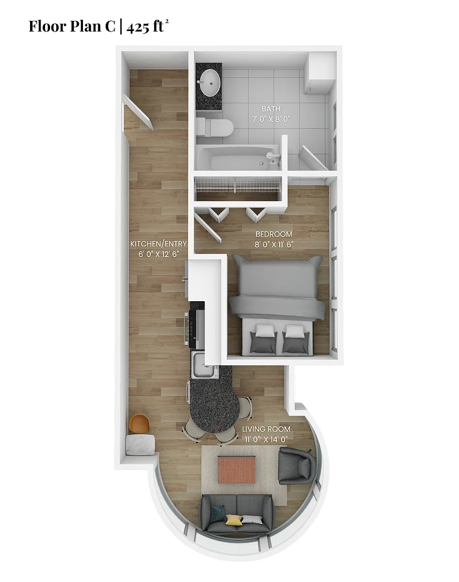 Floor plan Floor Plan C | 1 Bedroom