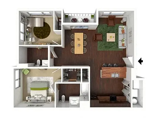 Floor plan TWO BEDROOM