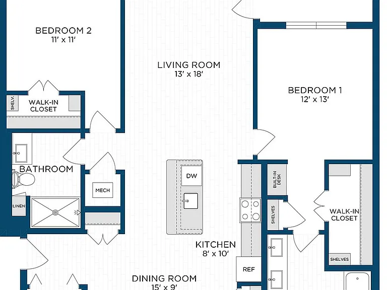 Floor Plan B7 | Echelon at Charlotte | Apartments in Charlotte, NC Floor Plan B7 | Echelon at Charlotte | Apartments in Charlotte, NC