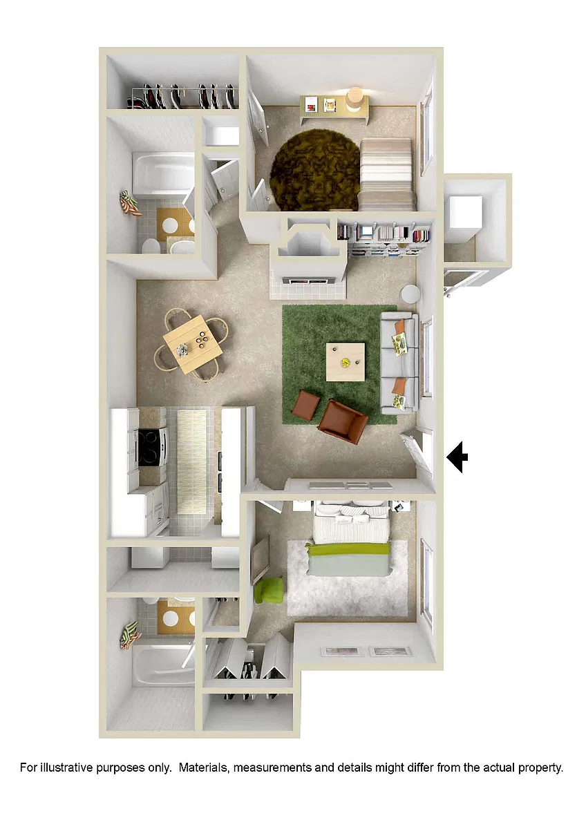 Floor plan 2 Bed 2 Bath