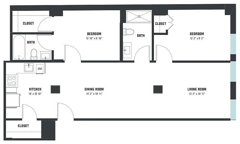 Floor plan B6 Two Bedroom