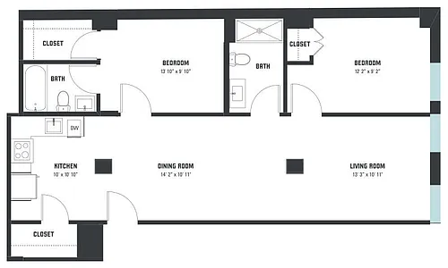 Floor plan B6 Two Bedroom