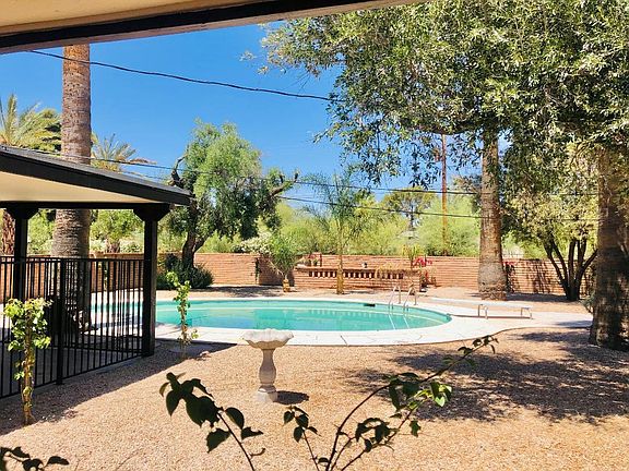 Sparkling pool in large backyard