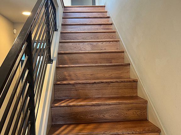 stairs from first to second floor. radiant heating throughout floors