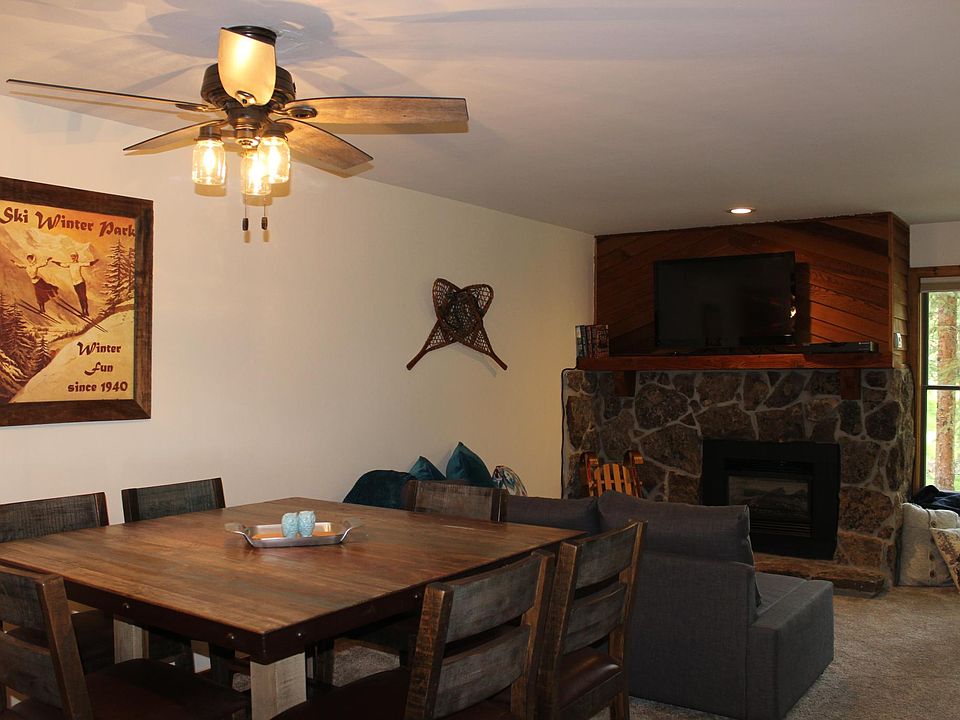 The eating area and living room.