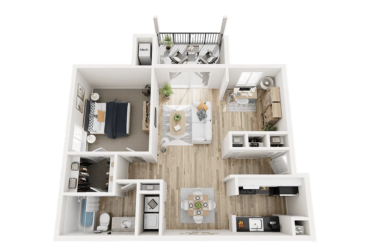 Floor plan 1BDW