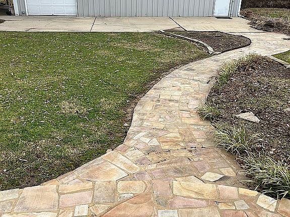 Stone walkway to building