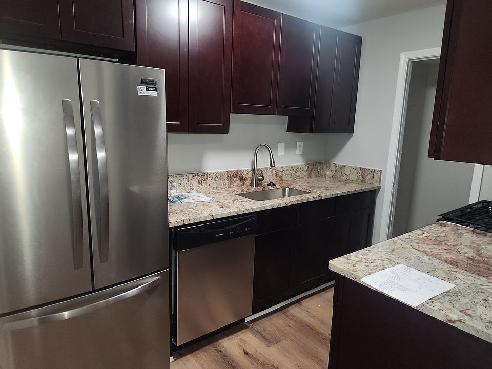 Kitchen with two storage areas