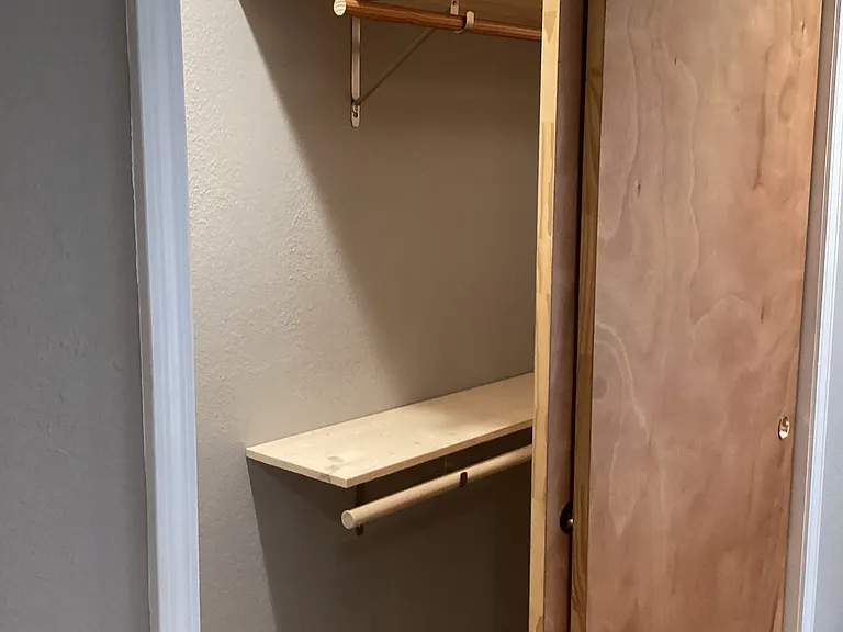 Interior of closet in SW bedroom.