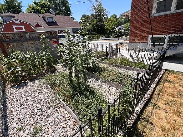Shared garden space available for residents to enjoy.