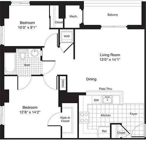 Floor plan 2 Bedrooms C